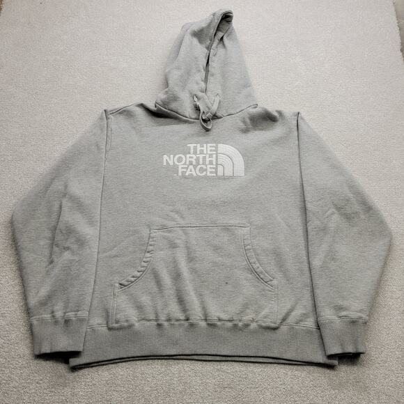 The North Face Plain Logo Heather Gray Men's Pull Over Hoodie Size XL - Picture 1 of 6